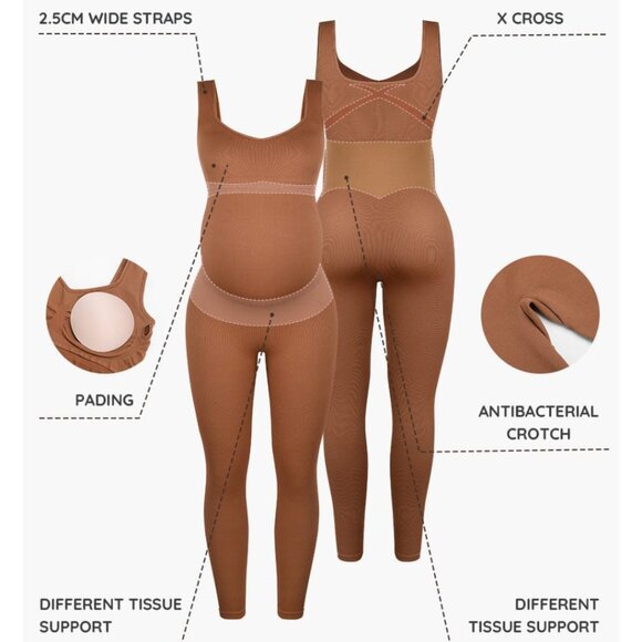 BodyFlexx Maternity Catsuit Jumpsuit | Back Support | Padded Breast Support - Picture 5 of 12